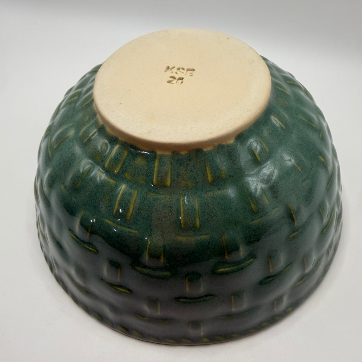 Basket-weave Soup/Cereal Bowl in Keen Green