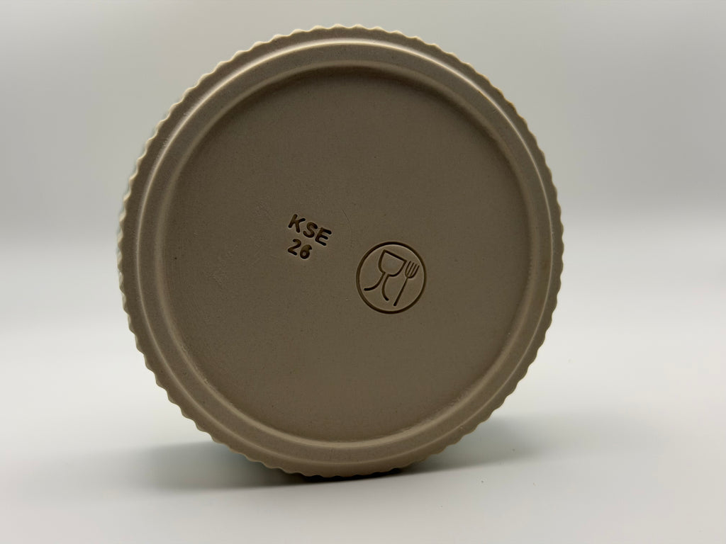 Grooved Soup/Cereal Bowl in Keen Green over Nutmeg