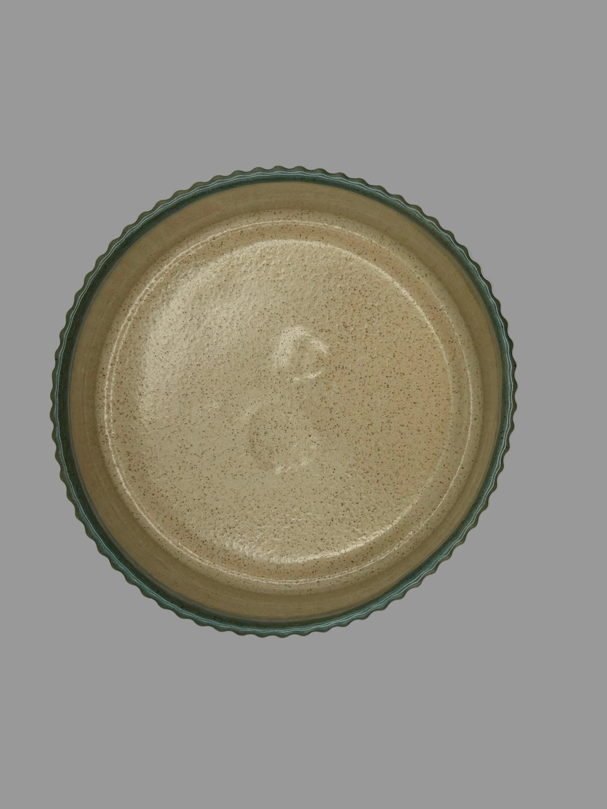 Grooved Soup/Cereal Bowl in Keen Green over Nutmeg