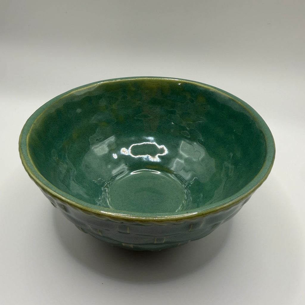 Basket-weave Soup/Cereal Bowl in Keen Green