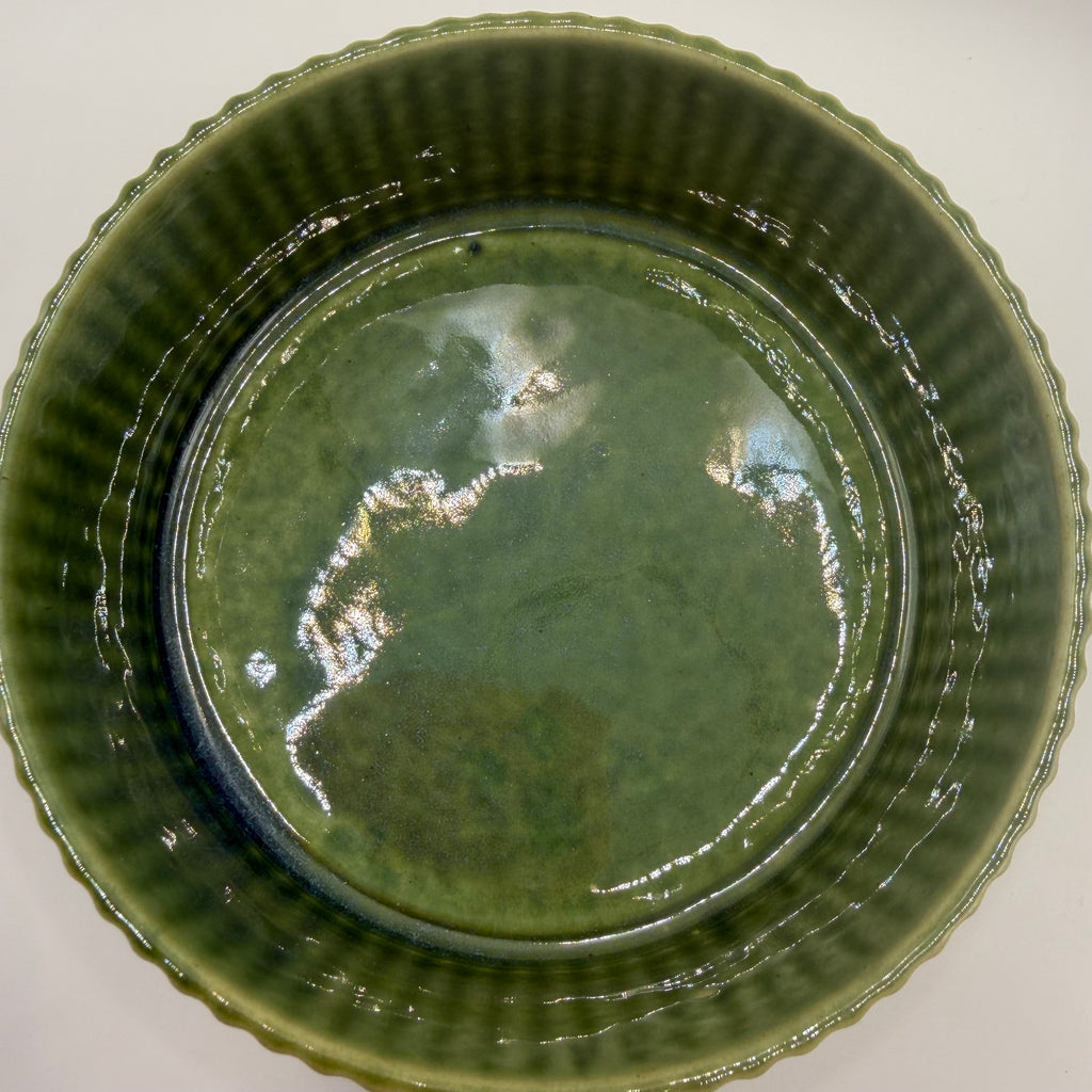 Grooved Soup/Cereal Bowl in Glossy Rhodes Green