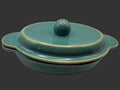 Casserole dish in Light Turquise w/ Lid (1-2 portion size)