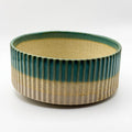 Grooved Soup/Cereal Bowl in Keen Green over Nutmeg