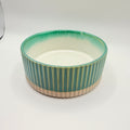 Grooved Soup/Cereal Bowl in Keen Green over Satin White